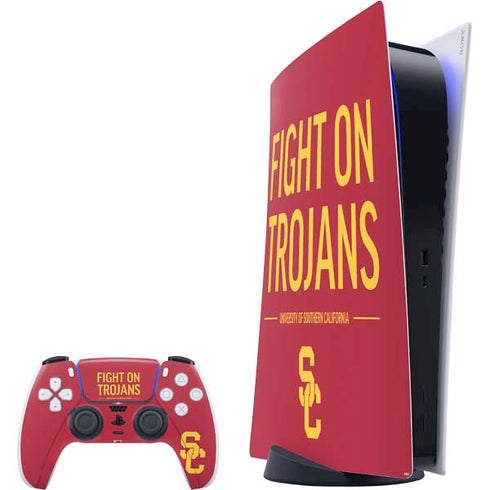 University of Southern California Fight On Trojans Red PlayStation PS5 Skins
